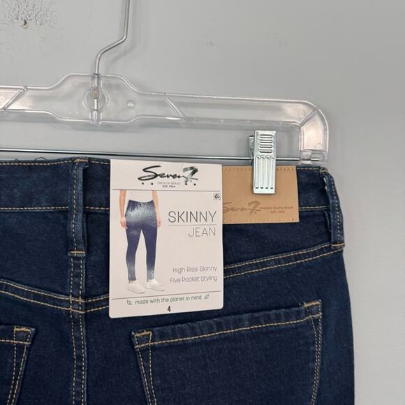 NWT Seven7 High Rise Skinny Jeans Dark Wash Women’s Size 4 Mom Jeans - Picture 4 of 8